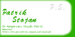 patrik stojan business card